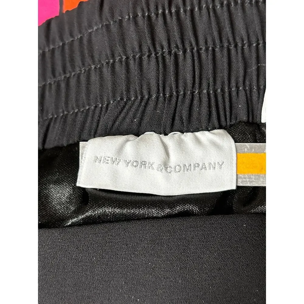 New York & Company Floral Midi Skirt Womens Pull On Elastic Waist Colorful 🌼 - Picture 6 of 8